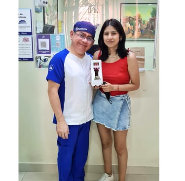 a man and woman standing next to each other