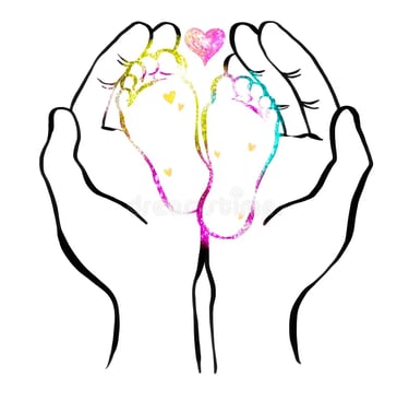 Parent tenant les pieds de leur bébé symbole du lien familial et de l'accompagnement