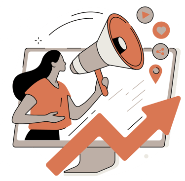 a woman holding a megaphone with a megaphone