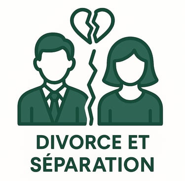Icône illustrant le divorce et la séparation, utilisée sur le site d’Anna Junod, avocat en droit de 