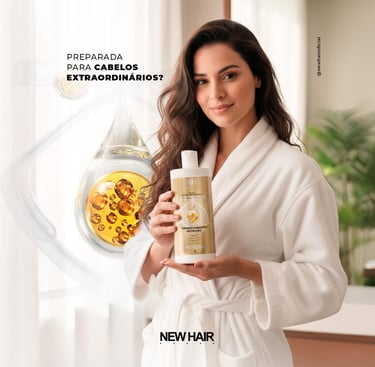 Kit Capilar Óleo Extraordinário NEW HAIR Profissional 1L Salão