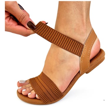 Sandália Feminina Elástico Ortopédica Anatômica Confort