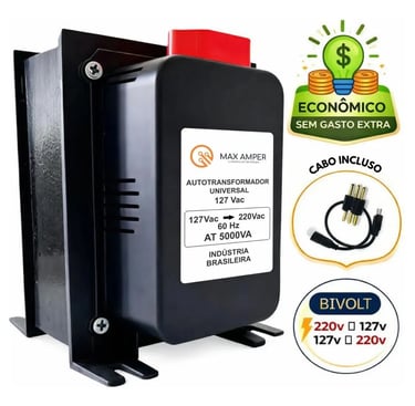 Transformador 5000va 110-220 Ou 220-110 Conversor Bivolt 12000 Btus C/ N F