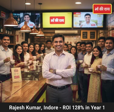 Indore chai franchise financial projection 75K to 1 lakh monthly revenue breakdown