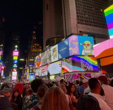 Space Suit Bush Baby at Times Square Angle 1