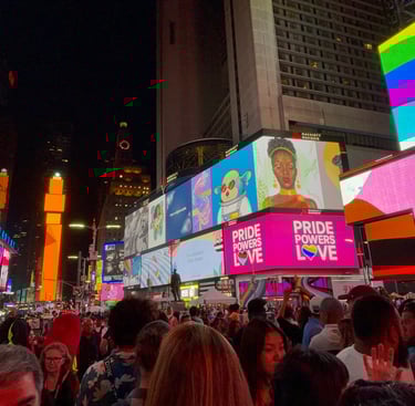 Space Suit Bush Baby at Times Square Angle 2