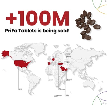a map of coffee beans and coffee beans
