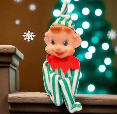 Vintage Elf shelf sitter decor