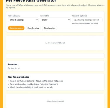pet peeve name generator