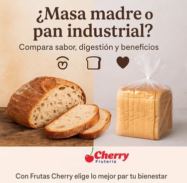 Comparativa visual de pan de masa madre y pan industrial