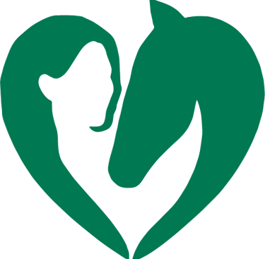 Heart-shaped image consisting of a woman's profile and a horse |Nancy Jo Andrade Foundation Logo