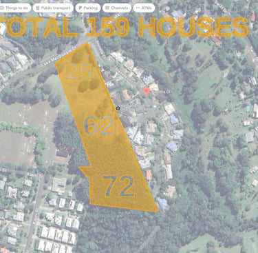 159 houses are slated for the 2 hectare site.  Dianella-Viola has 28 modest homes, more area.