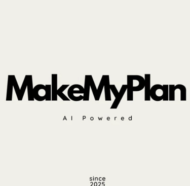 MakeMyPlan logo for AI-powered planning services, established in 2025.