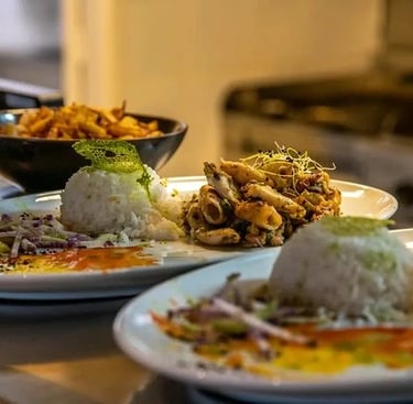 Plat du restaurant le Meltin : les chipirons