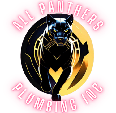 a black panther logo with a panther on it