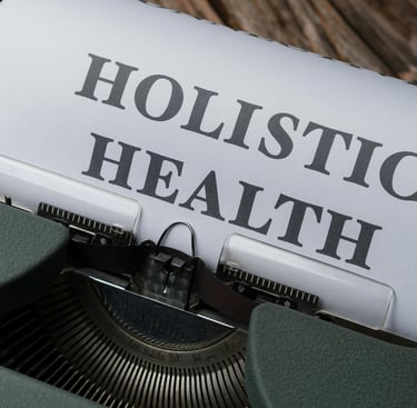 Type writer with Holistic health printed