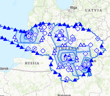 VFR oro navigacijos žemėlapis (Online)