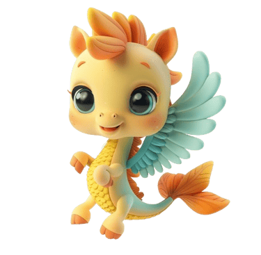 a little seahorse with dragonfly wings