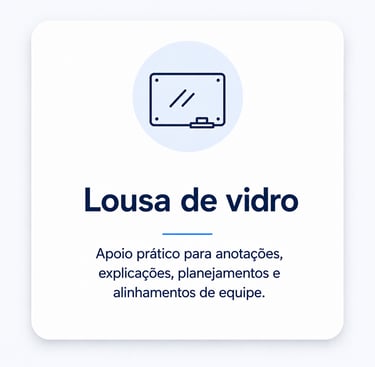 Lousa de vidro na sala de reunião