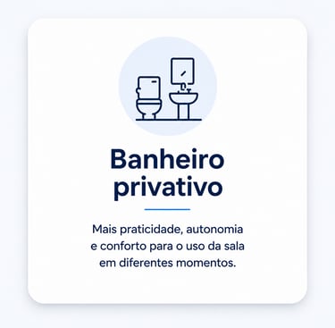 Banheiro privativo na sala de reunião