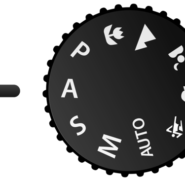Closeup of control dial on a typical digital camera