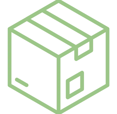 Green outline of a cardboard box