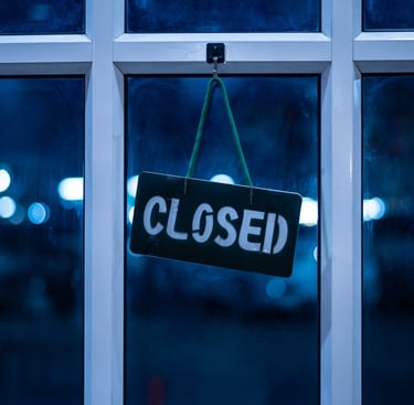 business closed sign