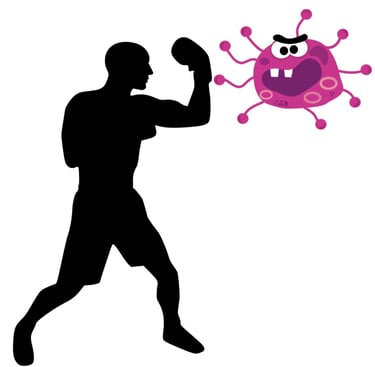 Man punching a virus