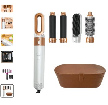 a hair dryer with a brush and a brush