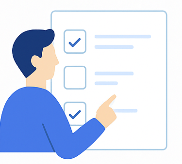 Icon of person managing bookkeeping records