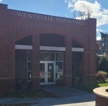 Weaverville Town Hall building served by Jack's Locksmith