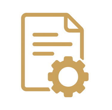 icon of a document with a small gear on one end