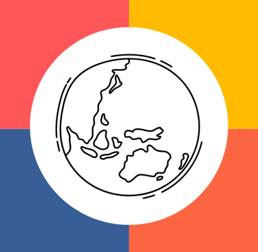 Žemės planeta spalvotame fone