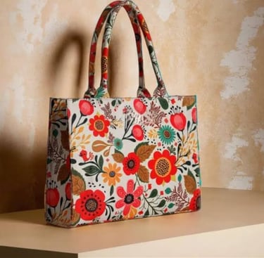 floral tote bag