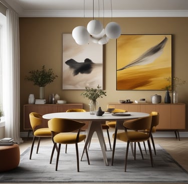 An elegant living room with modern furniture.