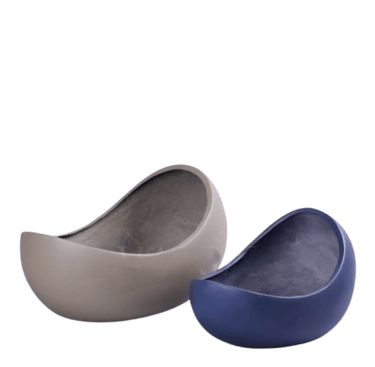 a pair of blue and white ceramic bowls