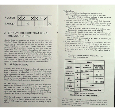 Sahara gaming guide Baccarat