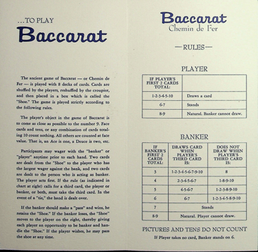 Tropicana gaming guide Baccarat