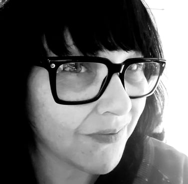 black and white headshot of julie featherstone the artist