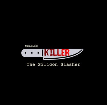 A black square featuring a graphic of a knife containing the red text "KILLER".