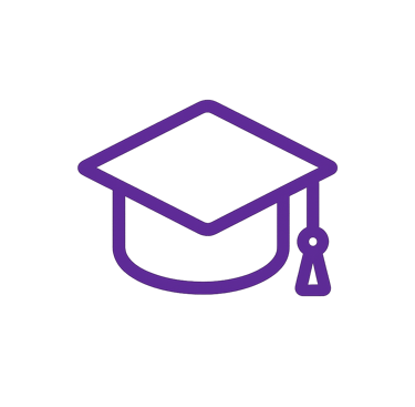 a purple graduation cap - cap with a graduation cap on it