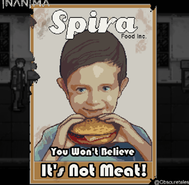 a poster of a kid eating a burger 