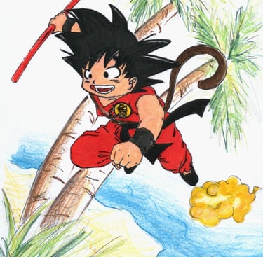 Zeichnung von Son Goku aus 2007 - Gezeichnet von Dajana Die Drachenstimme