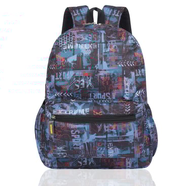a school backpack in multiple color fabric