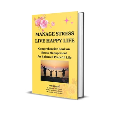 a book cover of a book -manage stress live happy life