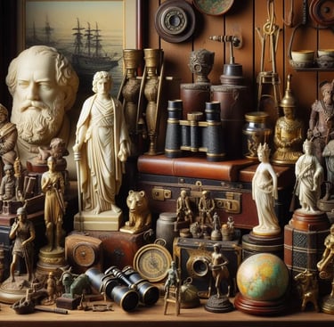 French antique collectibles objects