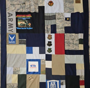 A military uniform quilt top