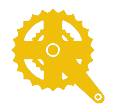 un dérailleur de vélo jaune