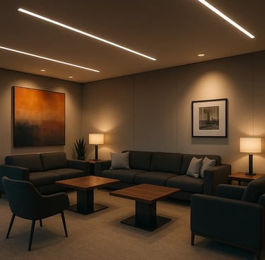 Modern corporate lounge LED showcase