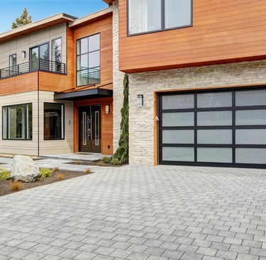 Modern concrete driveway installation in Stafford by West Linn Concrete